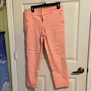 LOFT Coral Pink Ankle Cropped Straight khaki